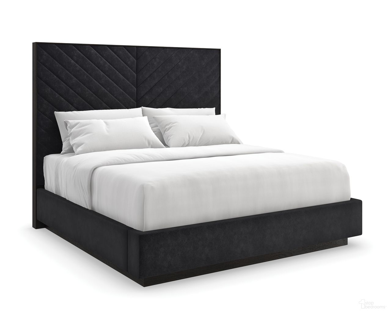 Meet U In The Middle King Upholstered Bed In Black