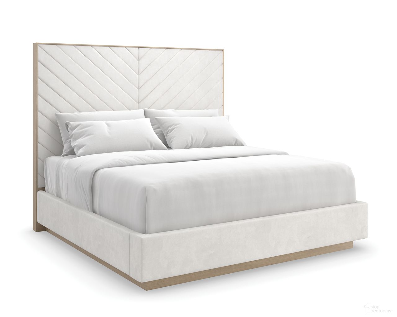 The appearance of Meet U In The Middle Queen Upholstered Bed In White designed by Caracole in the modern / contemporary interior design. This white piece of furniture  was selected by 1StopBedrooms from Meet U In The Middle Collection to add a touch of cosiness and style into your home. Sku: CLA-5423-102F-C;CLA-5423-102H-C;CLA-5423-102R-C. Bed Size: Queen. Material: Ash. Bed Type: Upholstered Bed.