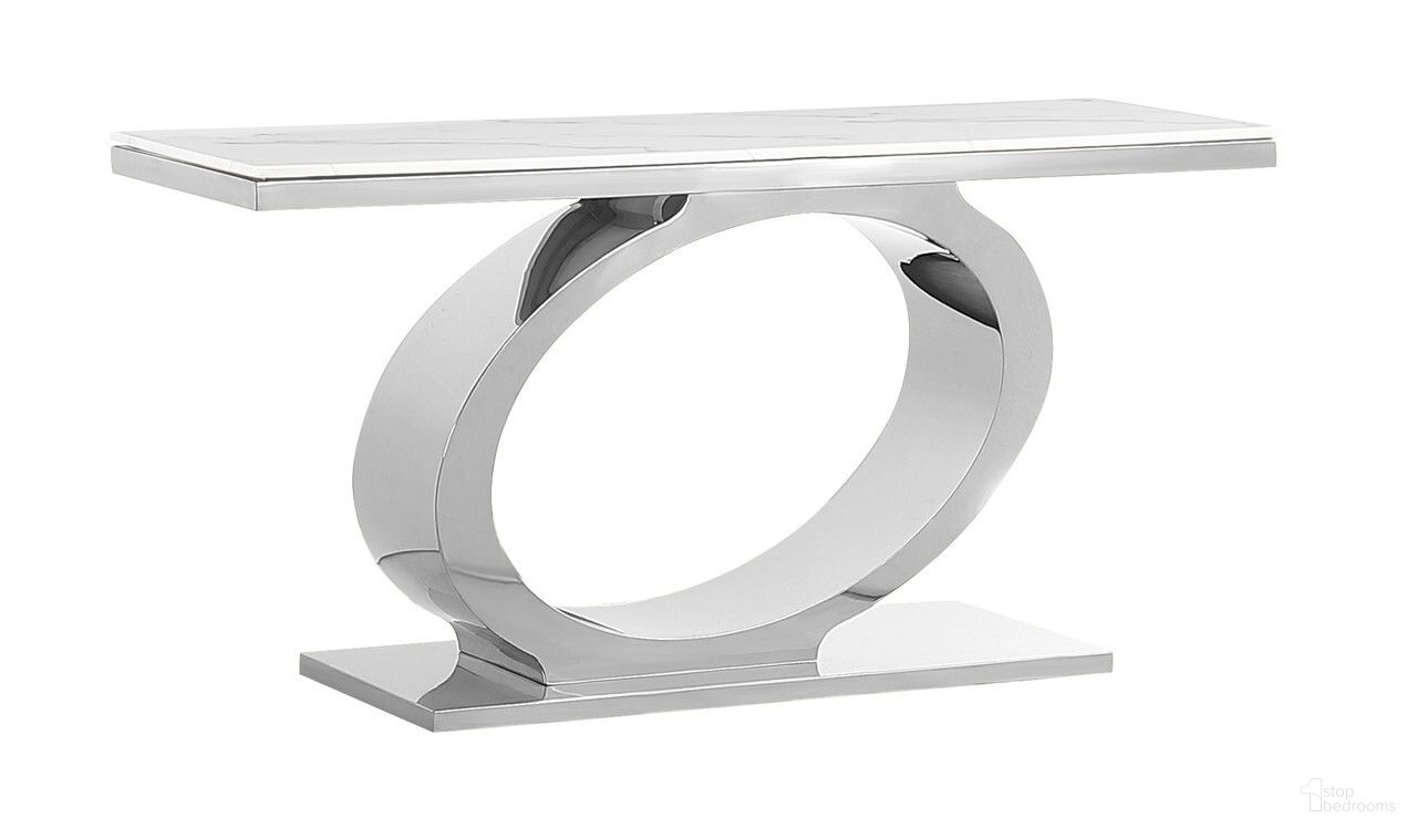 The appearance of Megan Console Table In White Marble and Stainless Steel Oval Base designed by Best Quality Furniture in the modern / contemporary interior design. This white/stainless steel piece of furniture  was selected by 1StopBedrooms from Megan Collection to add a touch of cosiness and style into your home. Sku: CT432-T;CT432-B. Material: Marble.