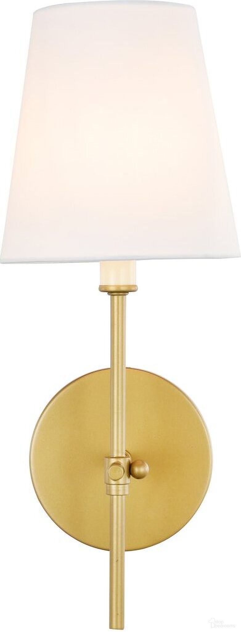 Mel 1 Light Brass And White Shade Wall Sconce LD6004W6BR