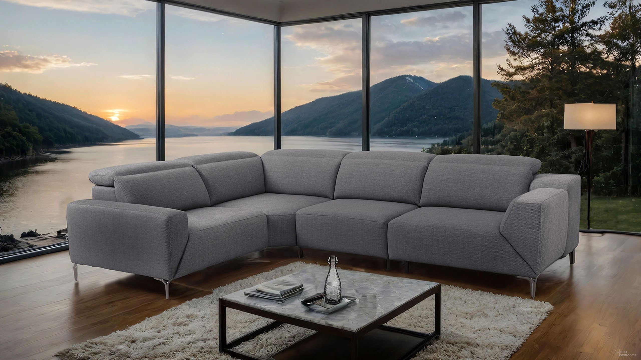 Melancton Power Sectional In Dark Gray