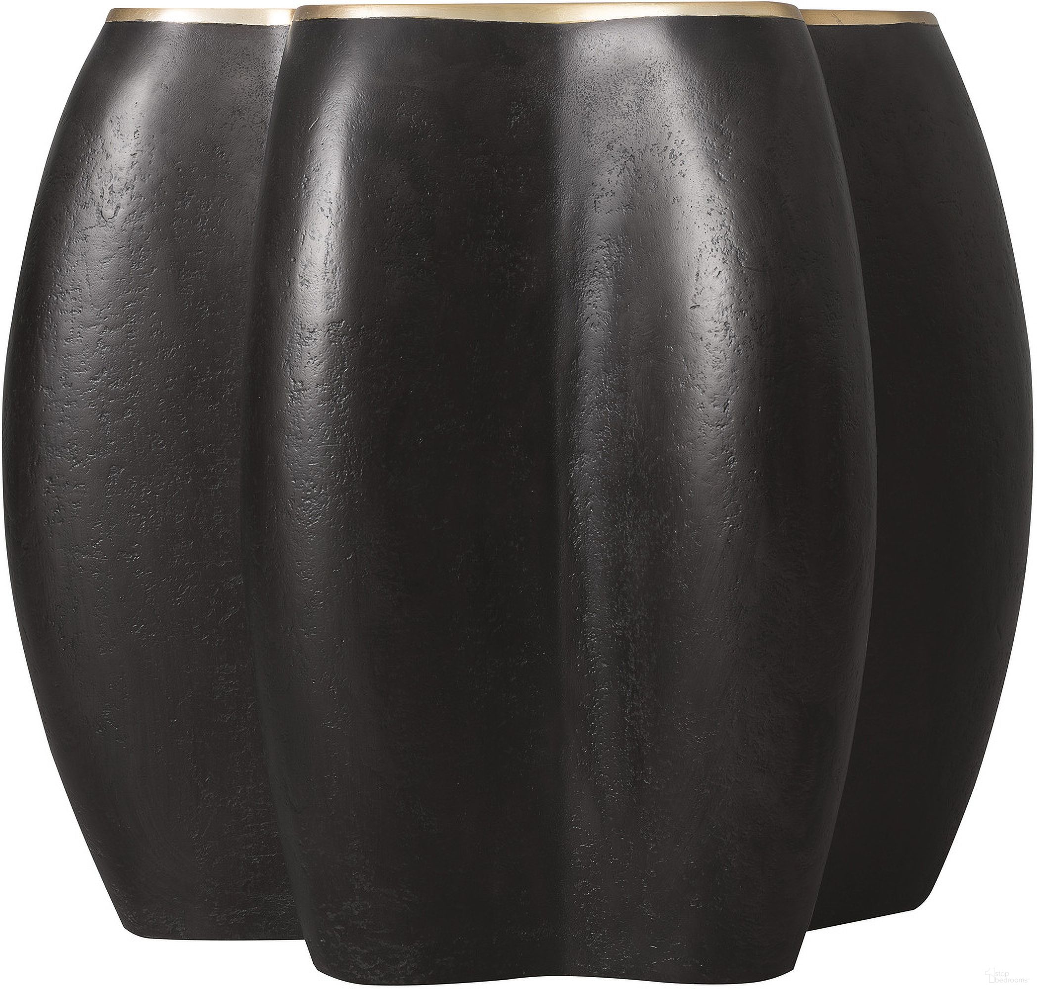 The appearance of Melange Even and Flow Round End Table In Black and Gold designed by Hooker in the transitional interior design. This black/gold piece of furniture  was selected by 1StopBedrooms from Melange Collection to add a touch of cosiness and style into your home. Sku: 628-80587-99. Material: Resin.