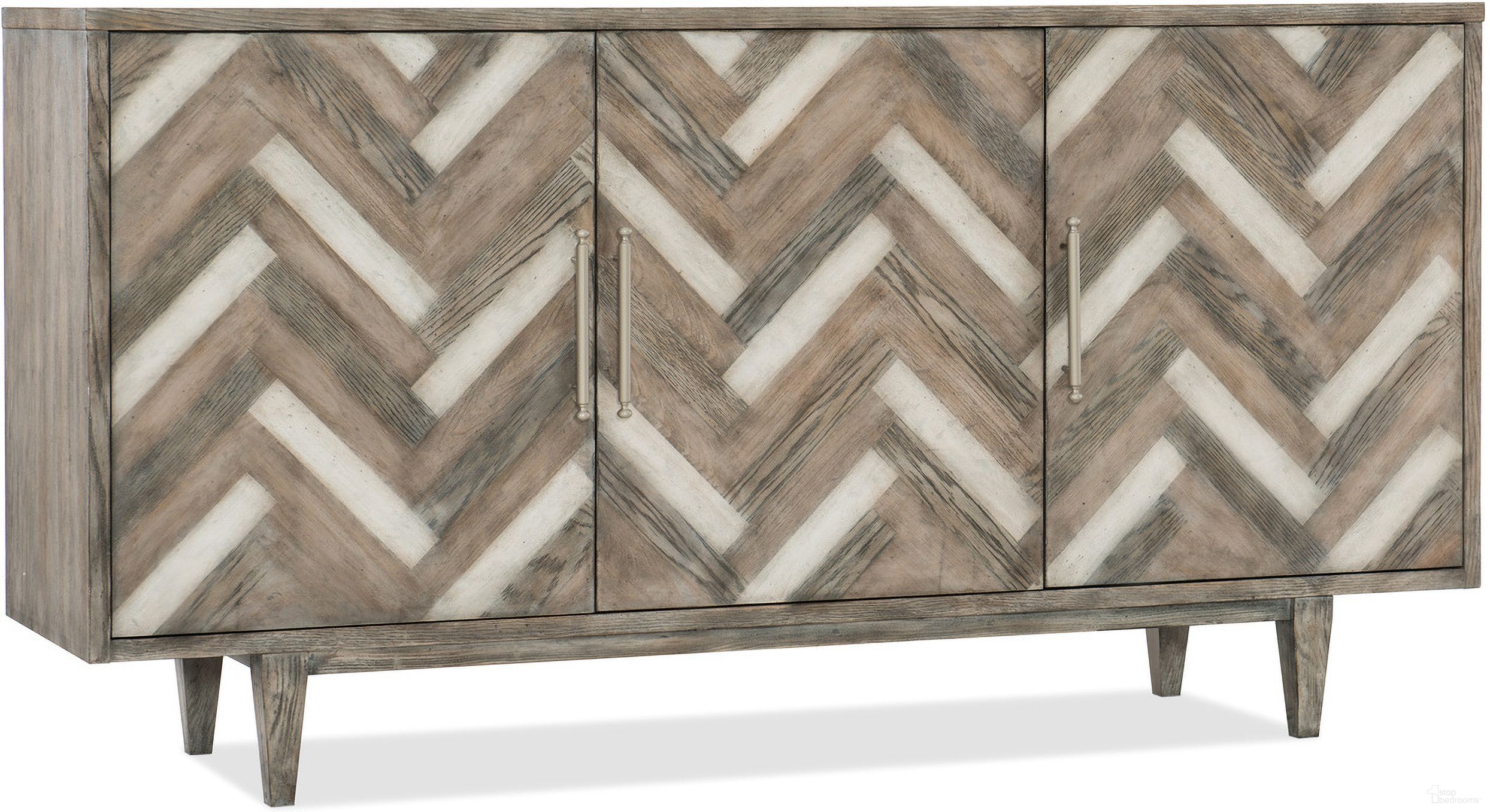The appearance of Melange Medium Wood Beauty Credenza designed by Hooker in the transitional interior design. This medium wood piece of furniture  was selected by 1StopBedrooms from Melange Collection to add a touch of cosiness and style into your home. Sku: 638-85389-MWD. Material: Maple.