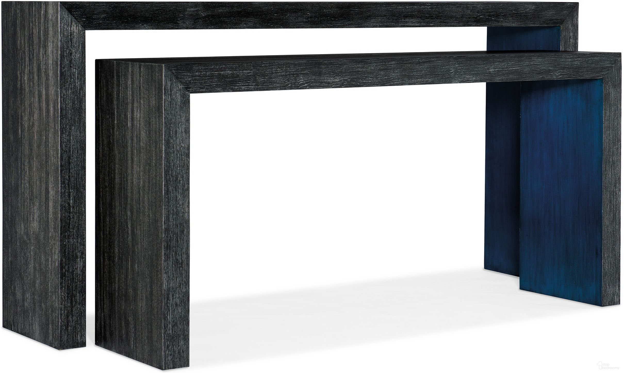 The appearance of Melange Halen Nesting Sofa Tables designed by Hooker in the transitional interior design. This black piece of furniture  was selected by 1StopBedrooms from Melange Collection to add a touch of cosiness and style into your home. Sku: 628-85129-98. Material: Pine.