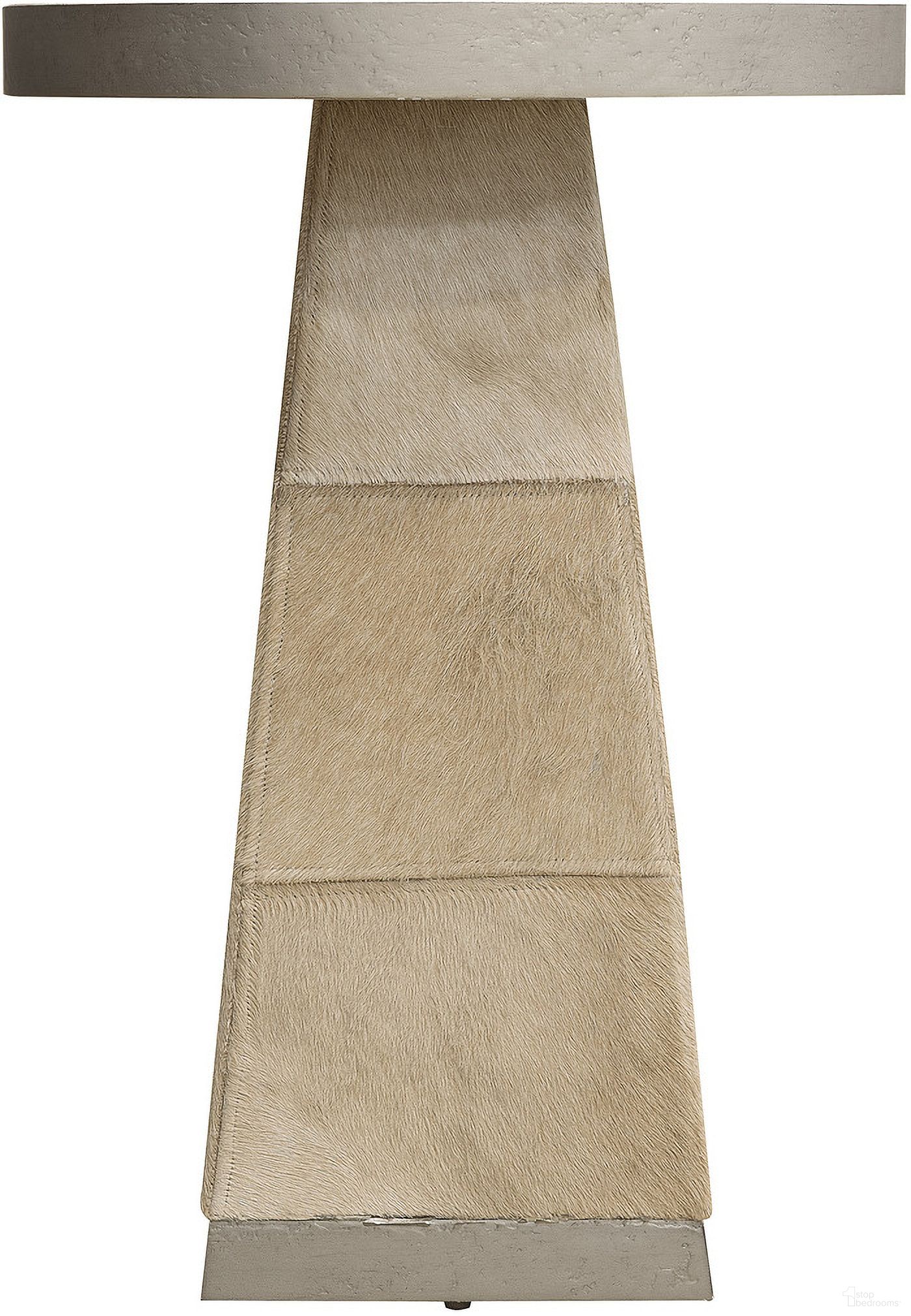 The appearance of Melange Holy Cow Spot Table In Brown and Beige designed by Hooker in the transitional interior design. This brown and beige piece of furniture  was selected by 1StopBedrooms from Melange Collection to add a touch of cosiness and style into your home. Sku: 628-50001-00. Material: Wood.