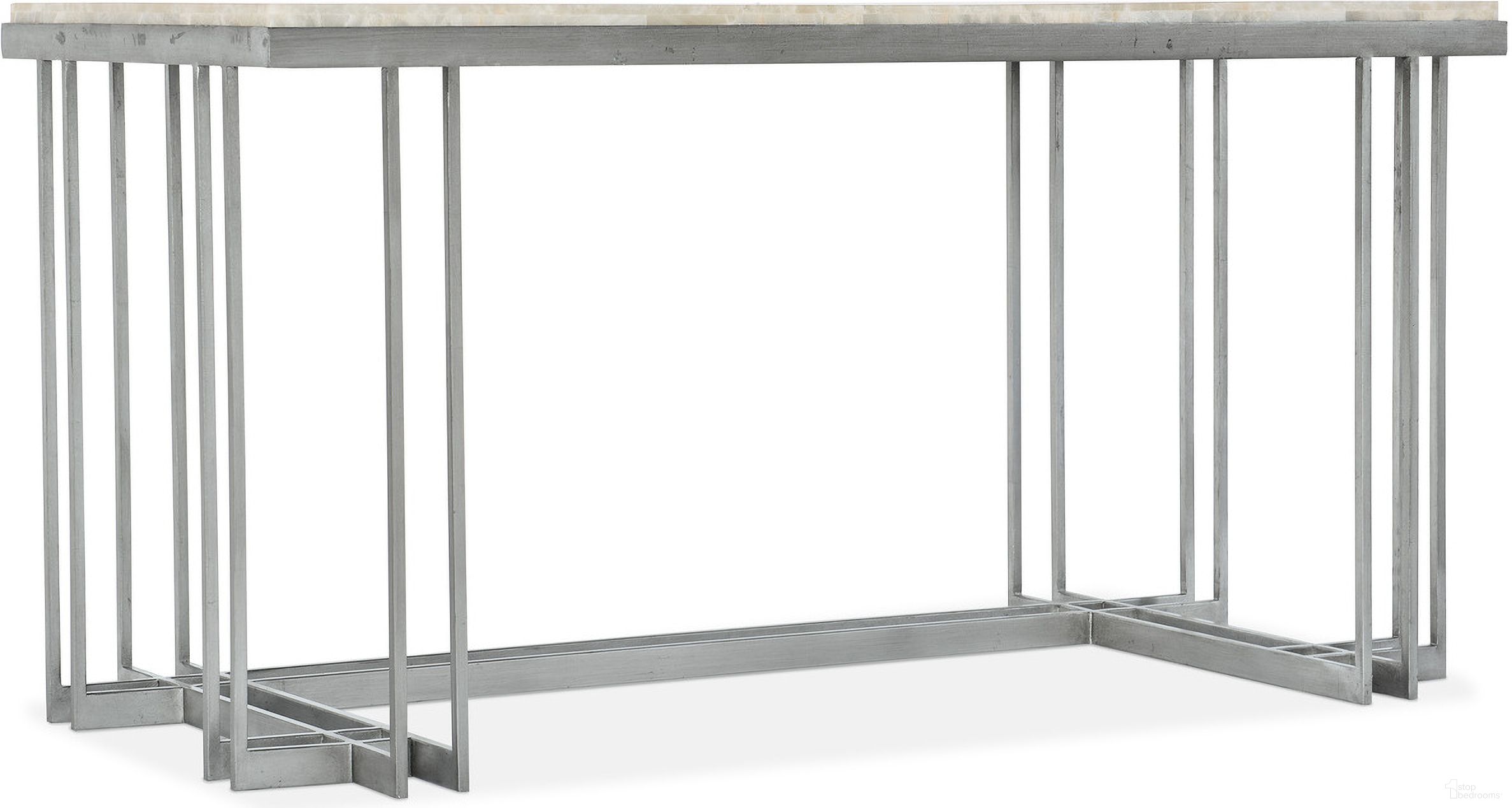 The appearance of Melange Marin Writing Desk designed by Hooker in the modern / contemporary interior design. This silver piece of furniture was selected by 1StopBedrooms from Melange Collection to add a touch of cosiness and style into your home. Sku: 5934-10458-00. Material: Metal.