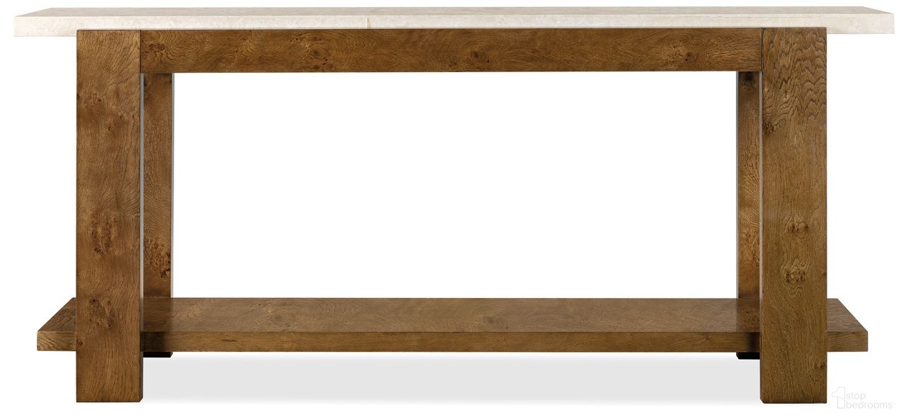 The appearance of Melange Mulholland Console Table In Golden Brown designed by Hooker in the transitional interior design. This golden brown piece of furniture was selected by 1StopBedrooms from Melange Collection to add a touch of cosiness and style into your home. Sku: 628-85756-82. Material: Solid Oak.