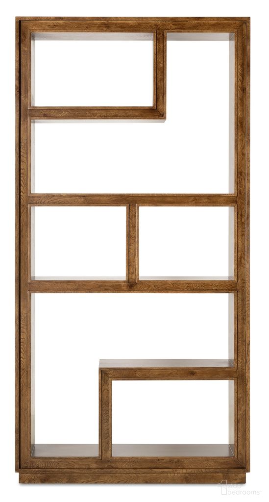 The appearance of Melange Nikos Etagere In Golden Brown designed by Hooker in the transitional interior design. This golden brown piece of furniture  was selected by 1StopBedrooms from Melange Collection to add a touch of cosiness and style into your home. Sku: 628-50755-82. Material: Solid Oak.