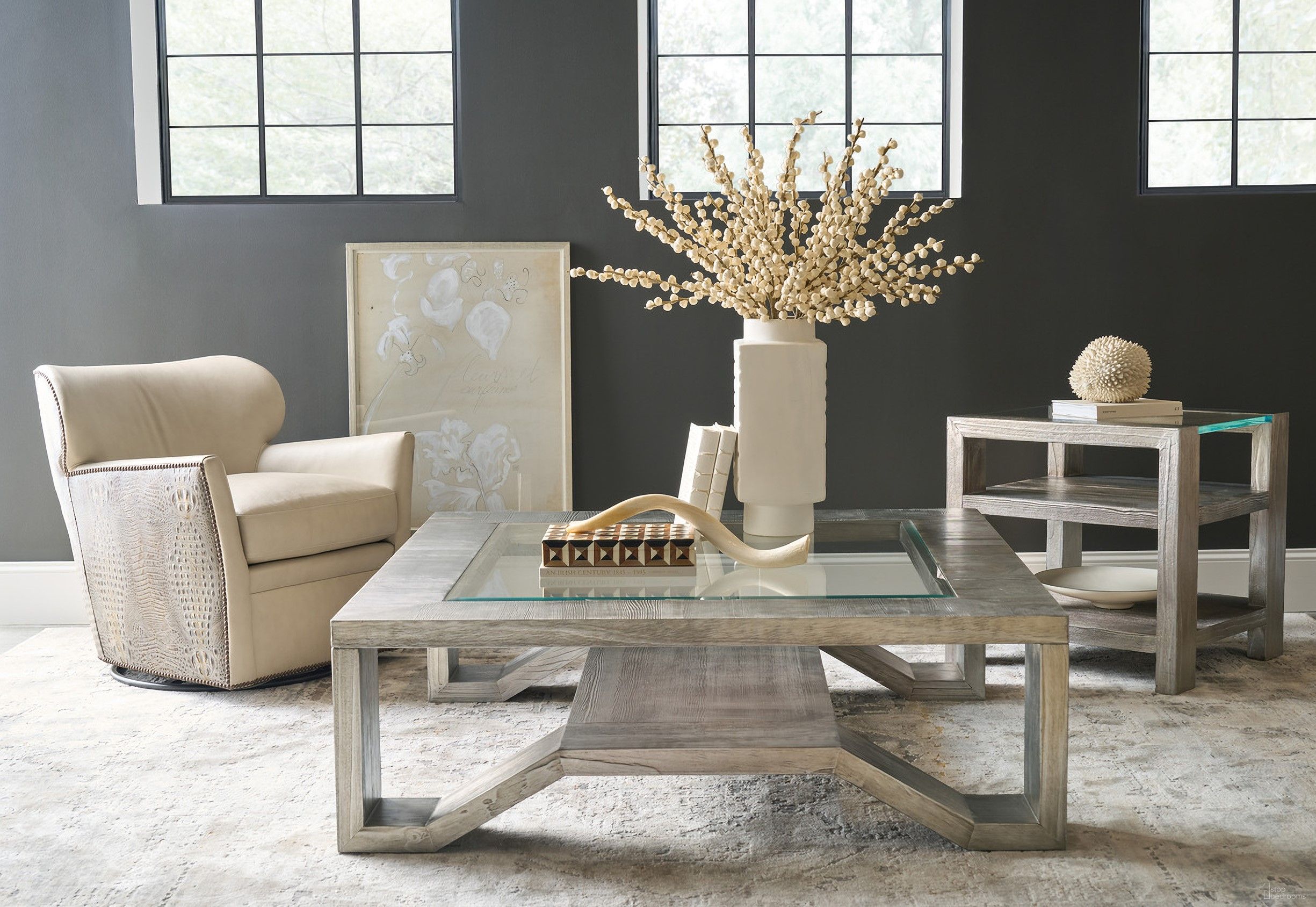 Melange Occasional Table Set In Silver