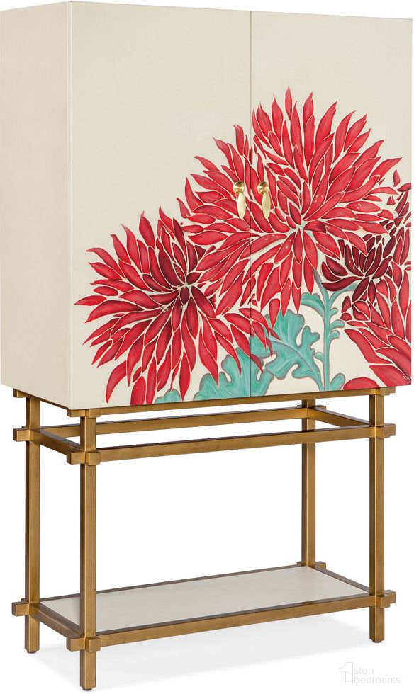 The appearance of Melange Patrisha Bar Cabinet designed by Hooker in the transitional interior design. This red piece of furniture was selected by 1StopBedrooms from Melange Collection to add a touch of cosiness and style into your home. Sku: 628-50027-65. Material: Wood.