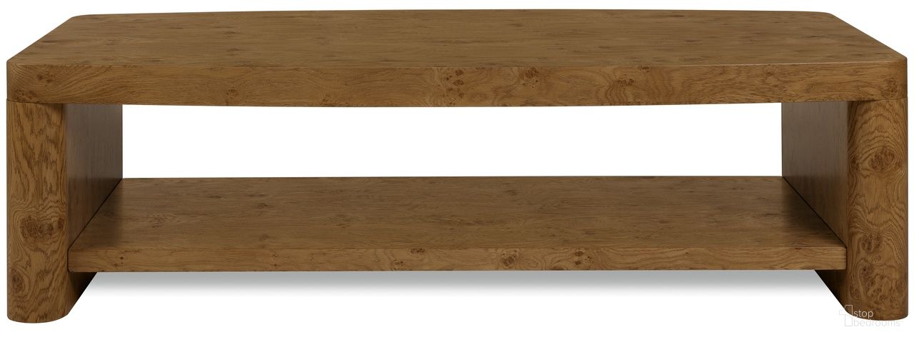 The appearance of Melange Romano Rectangle Cocktail Table In Golden Brown designed by Hooker in the transitional interior design. This golden brown piece of furniture  was selected by 1StopBedrooms from Melange Collection to add a touch of cosiness and style into your home. Sku: 628-80610-82. Material: Solid Oak.