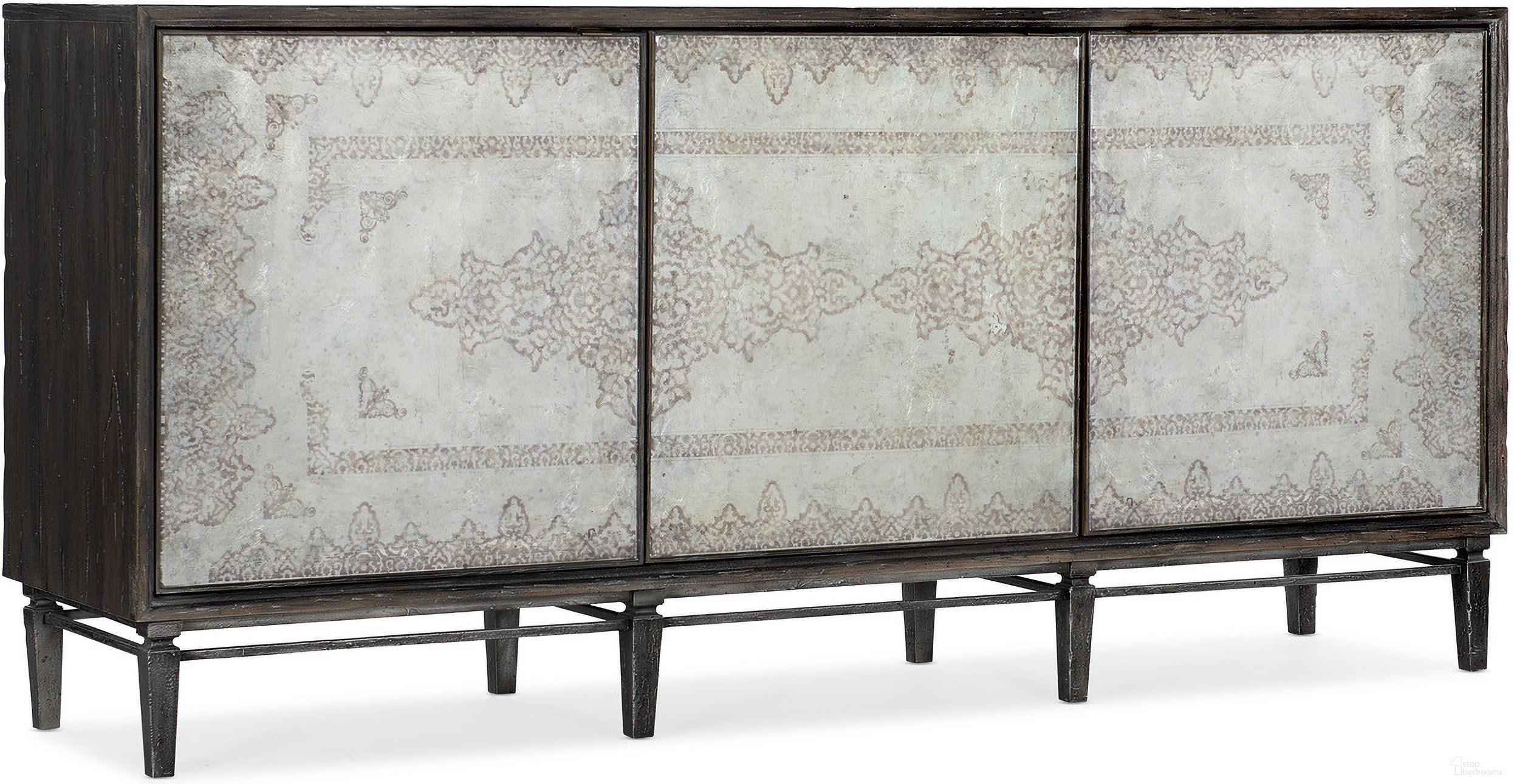 The appearance of Melange Rosella Console designed by Hooker in the traditional interior design. This dark wood piece of furniture was selected by 1StopBedrooms from Melange Collection to add a touch of cosiness and style into your home. Sku: 638-85463-647. Material: Resin.