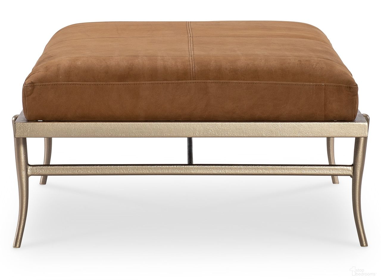 The appearance of Melange Tobin Cocktail Ottoman In Brown designed by Hooker in the transitional interior design. This brown piece of furniture  was selected by 1StopBedrooms from Melange Collection to add a touch of cosiness and style into your home. Sku: 628-80562-95. Material: Metal.