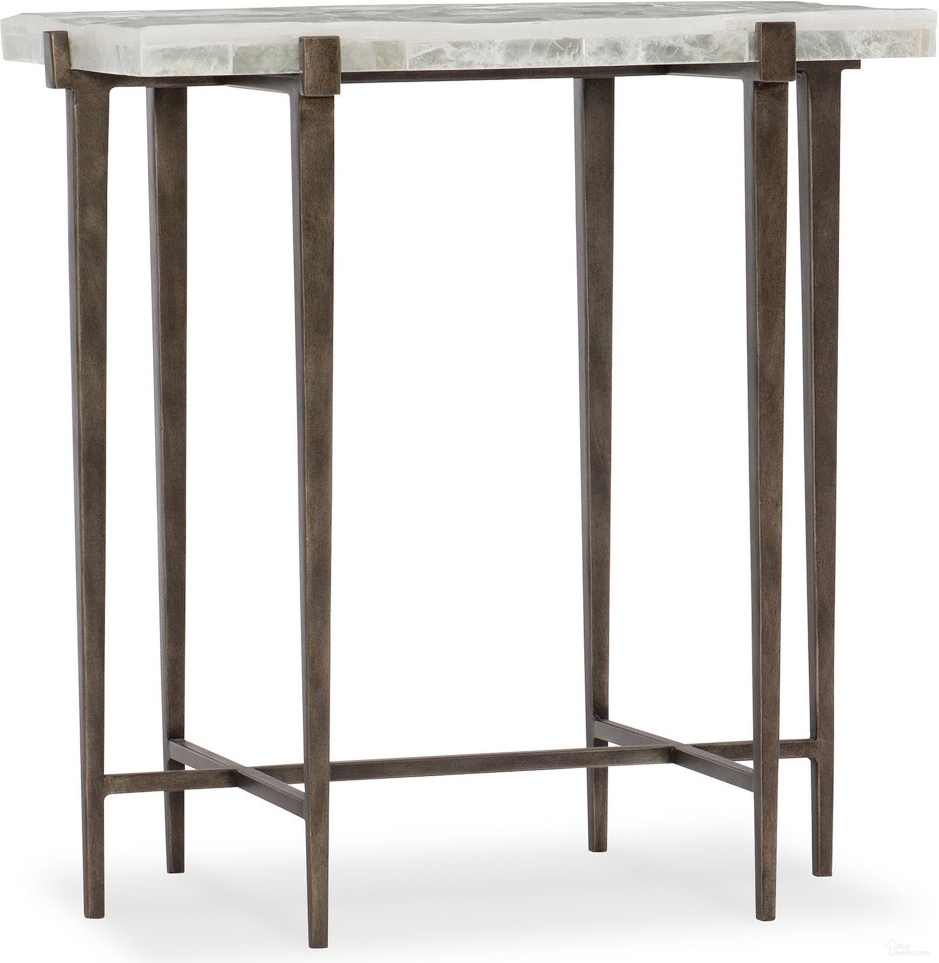 The appearance of Melange Brown Bellis Accent Table designed by Hooker in the modern / contemporary interior design. This brown piece of furniture  was selected by 1StopBedrooms from Melange Collection to add a touch of cosiness and style into your home. Sku: 638-50381-MULTI. Material: Steel.