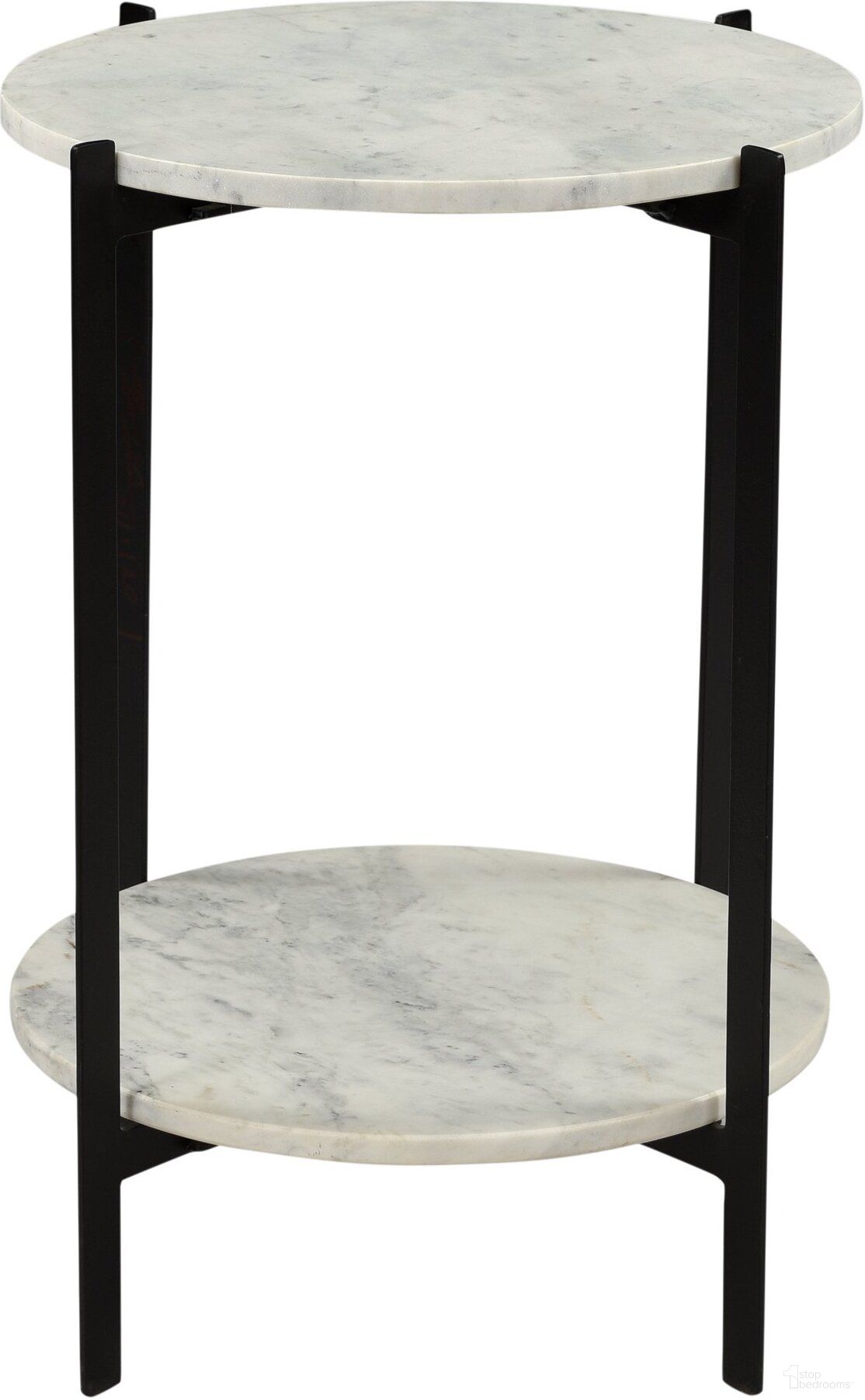 The appearance of Melanie Accent Table designed by Moes Home in the modern / contemporary interior design. This white and black piece of furniture  was selected by 1StopBedrooms from Melanie Collection to add a touch of cosiness and style into your home. Sku: IK-1018-18. Material: Stone.