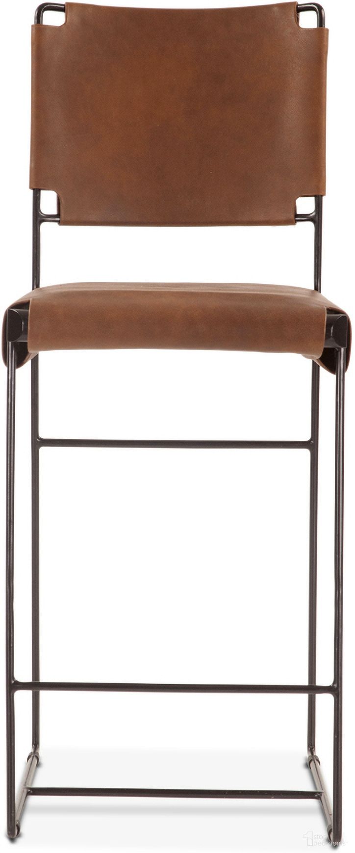 The appearance of Melbourne 17 Inch Buffalo Leather and Iron Counter Chair In Brown designed by Home Trends and Design in the transitional interior design. This brown piece of furniture was selected by 1StopBedrooms from Melbourne Collection to add a touch of cosiness and style into your home. Sku: ZWMLBNCC17BR. Material: Reclaimed Iron.
