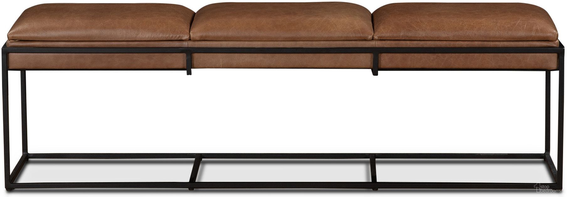 Melbourne 62 Inch Bench In Cognac Leather