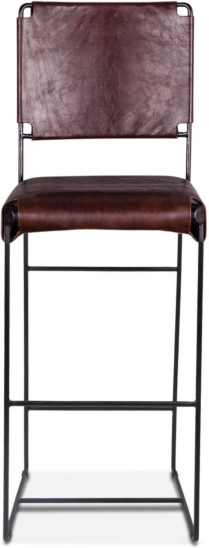 The appearance of Melbourne Bar Chair In Chocolate Leather designed by Home Trends and Design in the transitional interior design. This chocolate piece of furniture  was selected by 1StopBedrooms from Melbourne Collection to add a touch of cosiness and style into your home. Sku: ZWMLBNBC18L. Material: Leather.