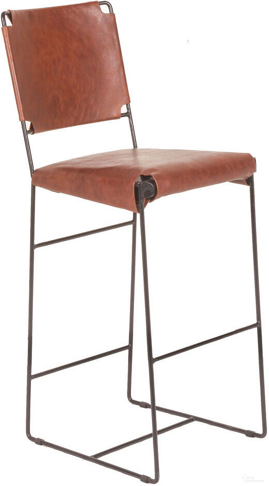 Melbourne Bar Chair In Tobacco Leather