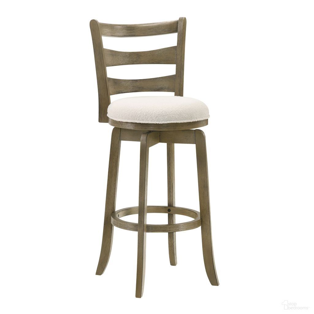 The appearance of Melindra Swivel Bar Height Bar Stool In Putty Brown and White designed by Armen Living in the modern / contemporary interior design. This putty brown and white piece of furniture was selected by 1StopBedrooms from Melindra Collection to add a touch of cosiness and style into your home. Sku: LCMLBAWHPB30. Material: Polyester.