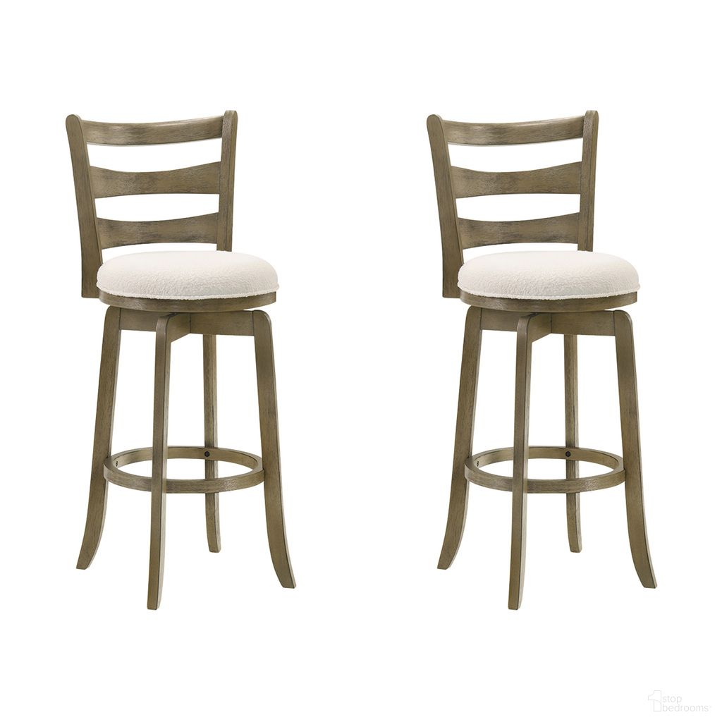 The appearance of Melindra Swivel Bar Height Bar Stool Set of 2 In Putty Brown and White designed by Armen Living in the modern / contemporary interior design. This putty brown and white piece of furniture was selected by 1StopBedrooms from Melindra Collection to add a touch of cosiness and style into your home. Sku: LCMLBAWHPB30;LCMLBAWHPB30. Material: Polyester.