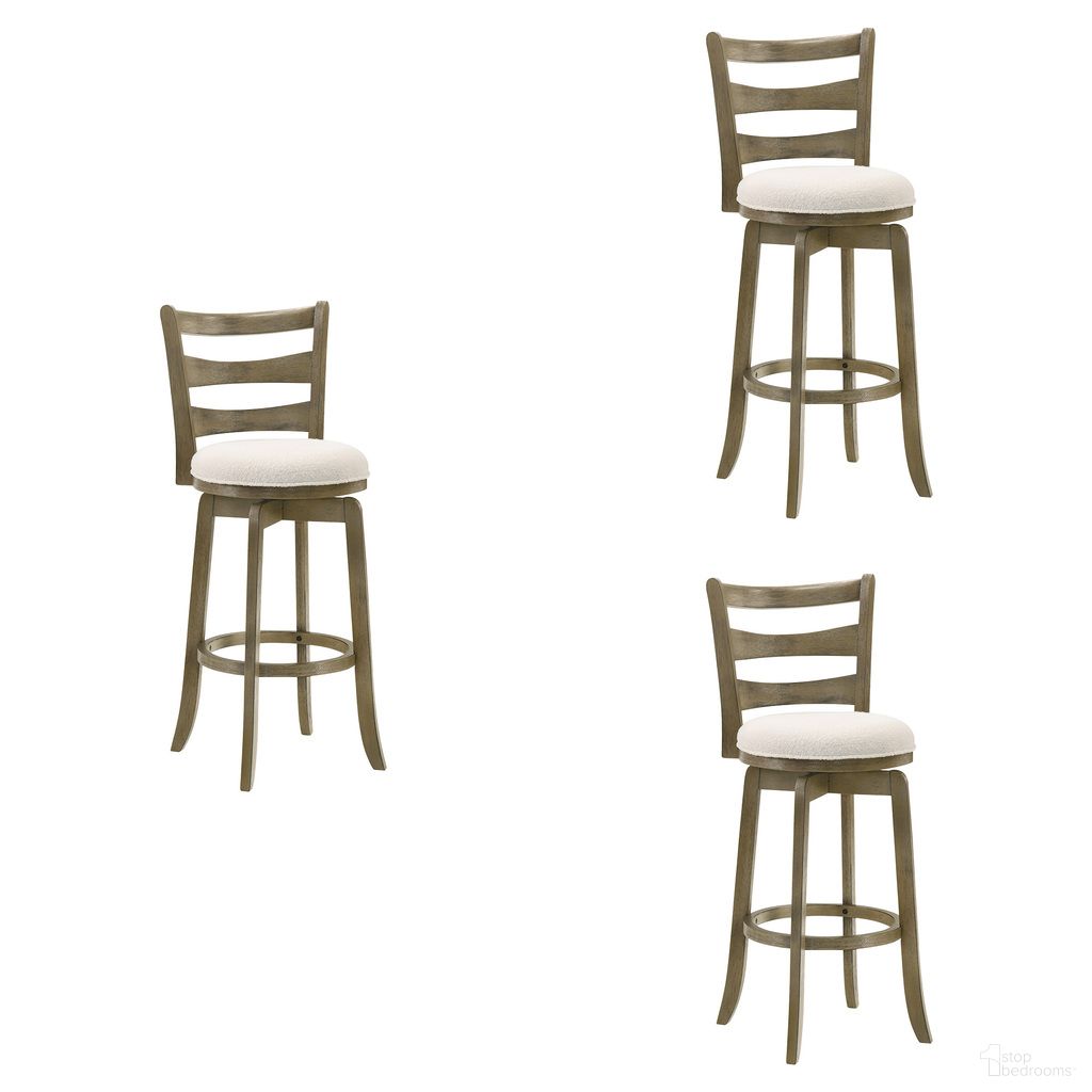 The appearance of Melindra Swivel Bar Height Bar Stool Set of 3 In Putty Brown and White designed by Armen Living in the modern / contemporary interior design. This putty brown and white piece of furniture was selected by 1StopBedrooms from Melindra Collection to add a touch of cosiness and style into your home. Sku: LCMLBAWHPB30;LCMLBAWHPB30;LCMLBAWHPB30. Material: Polyester.