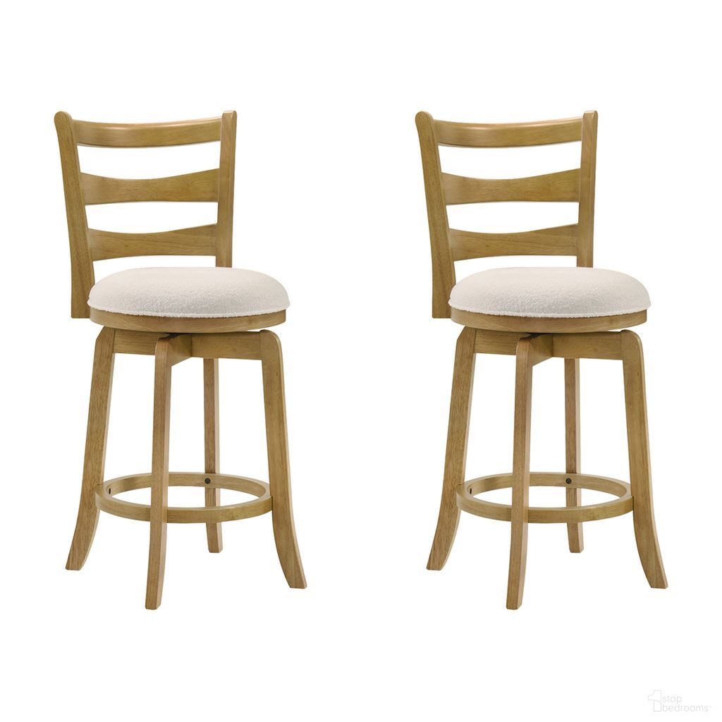 The appearance of Melindra Swivel Counter Height Bar Stool Set of 2 In Amber Glow and White designed by Armen Living in the modern / contemporary interior design. This amber glow and white piece of furniture was selected by 1StopBedrooms from Melindra Collection to add a touch of cosiness and style into your home. Sku: LCMLBAWHAG26;LCMLBAWHAG26. Material: Polyester.