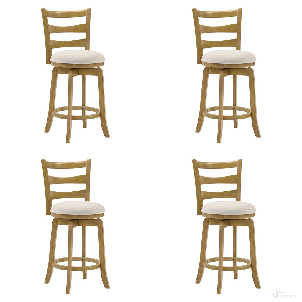 The appearance of Melindra Swivel Counter Height Bar Stool Set of 4 In Amber Glow and White designed by Armen Living in the modern / contemporary interior design. This amber glow and white piece of furniture was selected by 1StopBedrooms from Melindra Collection to add a touch of cosiness and style into your home. Sku: LCMLBAWHAG26;LCMLBAWHAG26;LCMLBAWHAG26;LCMLBAWHAG26. Material: Polyester.