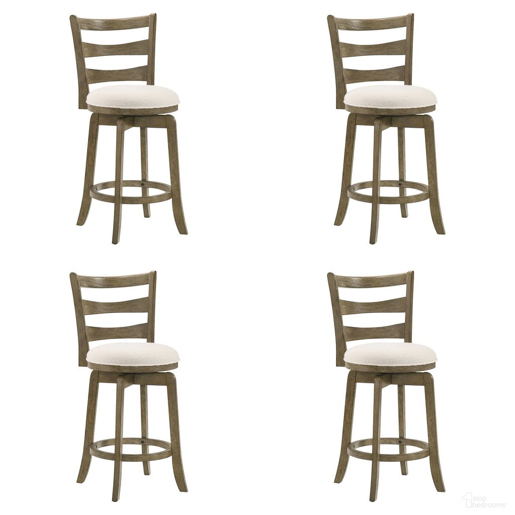 The appearance of Melindra Swivel Counter Height Bar Stool Set of 4 In Putty Brown and White designed by Armen Living in the modern / contemporary interior design. This putty brown and white piece of furniture was selected by 1StopBedrooms from Melindra Collection to add a touch of cosiness and style into your home. Sku: LCMLBAWHPB26;LCMLBAWHPB26;LCMLBAWHPB26;LCMLBAWHPB26. Material: Polyester.