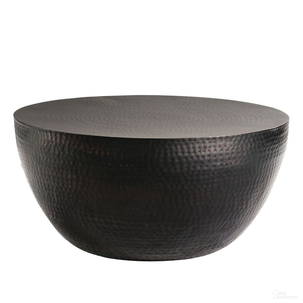 The appearance of Mella 32 Inch Metal Hammered Coffee Table In Black designed by Modway in the modern / contemporary interior design. This black piece of furniture  was selected by 1StopBedrooms from Mella Collection to add a touch of cosiness and style into your home. Sku: EEI-7279-BLK. Material: Metal.