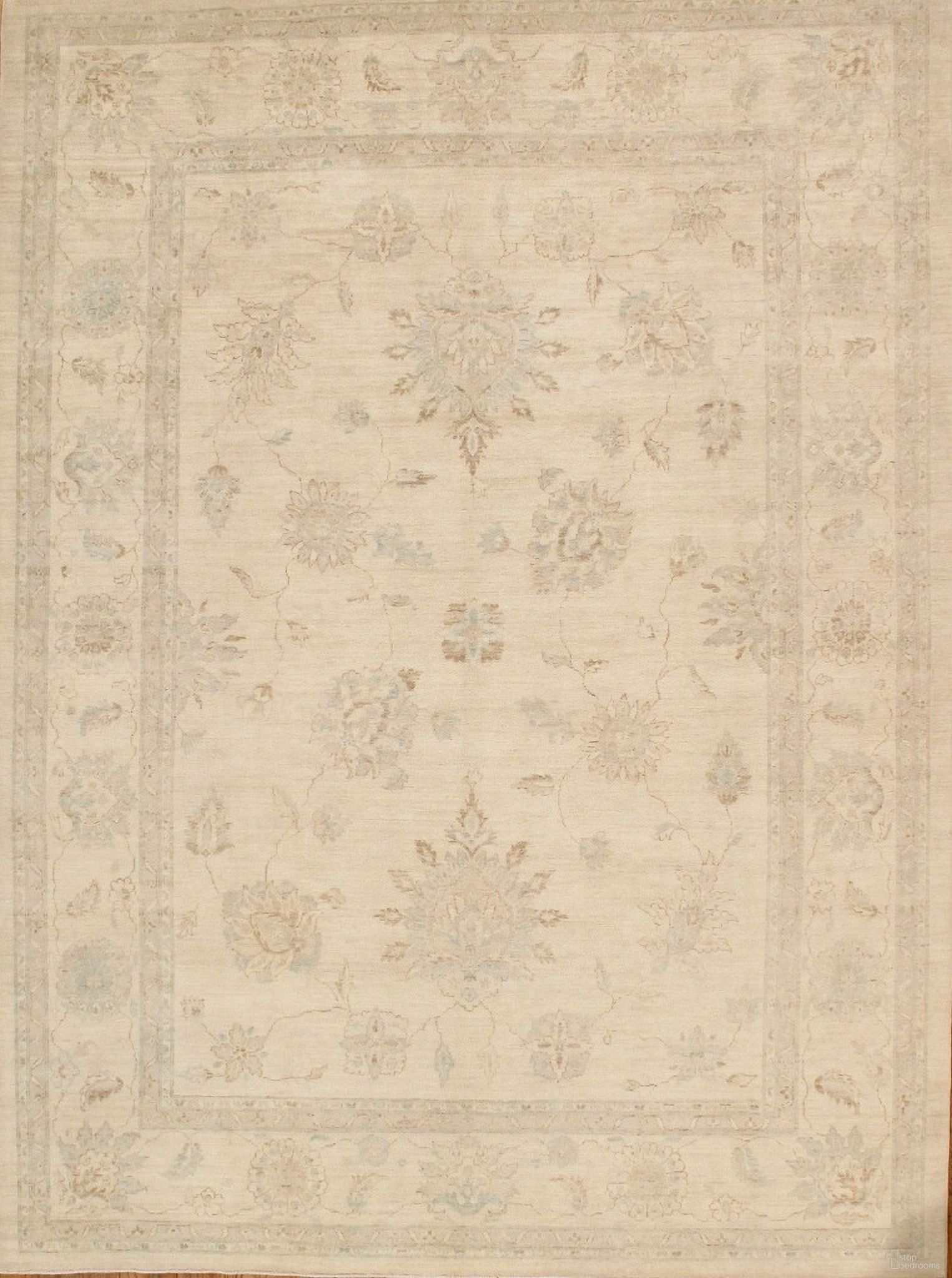 Melody Collection Hand-Knotted Lamb's Wool Area Rug- 8' 8" x 11' 9" In Ivory