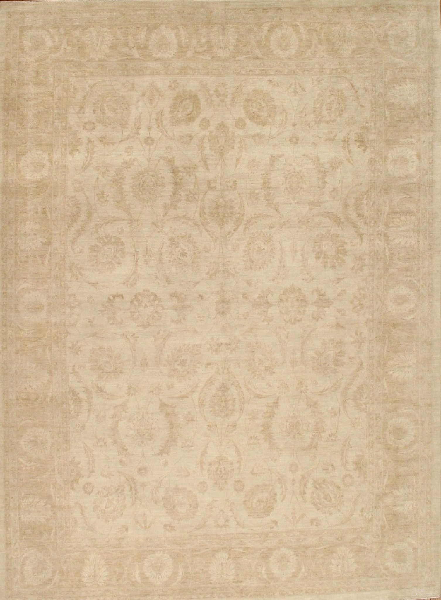 Melody Collection Hand-Knotted Lamb's Wool Area Rug- 8' 9" x 12' In Ivory
