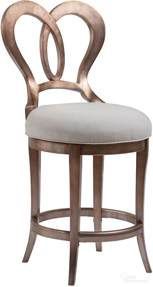 The appearance of Signature Designs Melody Counter Stool In Silver Leaf designed by Artistica Home in the traditional interior design. This silver leaf piece of furniture  was selected by 1StopBedrooms from Signature Designs Collection to add a touch of cosiness and style into your home. Sku: 2087-895-01. Material: Wood.