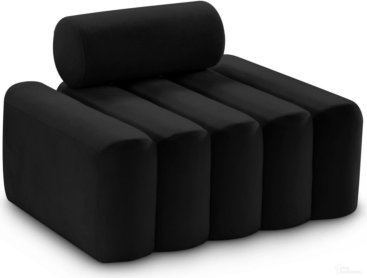 The appearance of Melody Velvet Chair In Black designed by Meridian in the modern / contemporary interior design. This black piece of furniture was selected by 1StopBedrooms from Melody Collection to add a touch of cosiness and style into your home. Sku: 647Black-C. Material: Velvet.