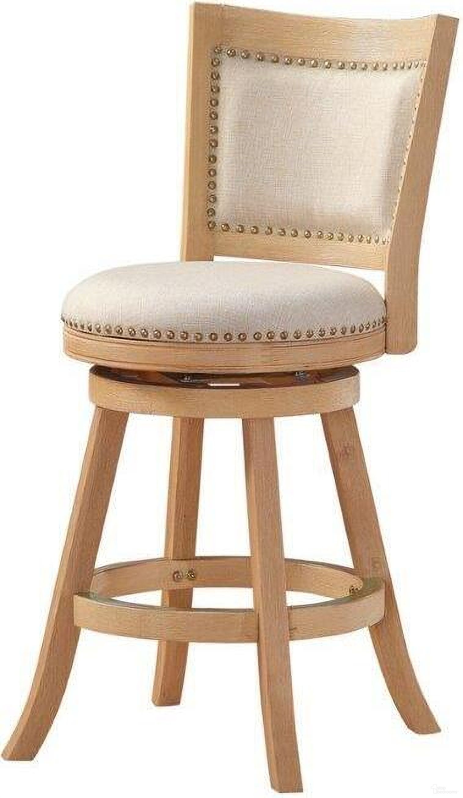 The appearance of Melrose 24 Inch Swivel Counter Stool In Creme Wire-Brush designed by Boraam Industries in the traditional interior design. This creme piece of furniture  was selected by 1StopBedrooms from Melrose Collection to add a touch of cosiness and style into your home. Sku: 76624. Material: Rubberwood.