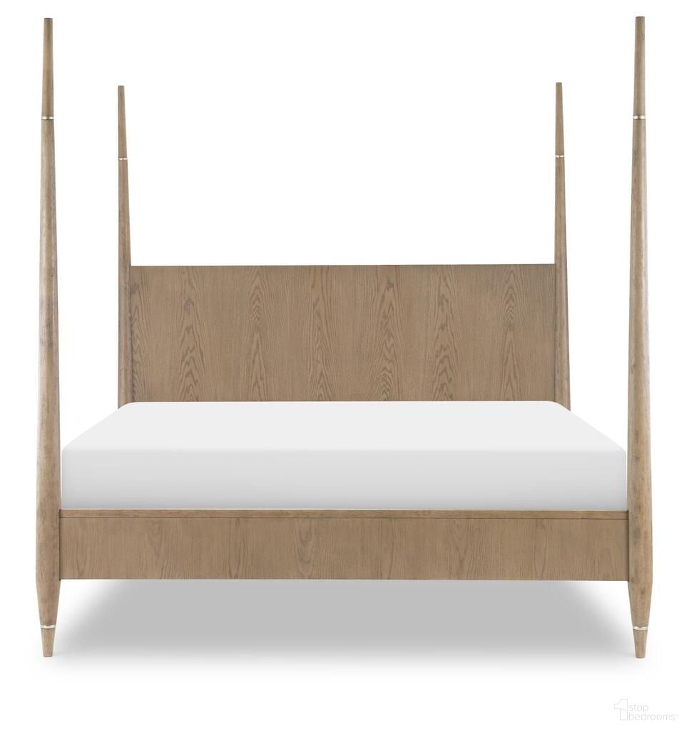 The appearance of Melrose Complete King Poster Bed In Cloud White and Desert Oak designed by Legacy Classic in the transitional interior design. This cloud white and desert oak piece of furniture  was selected by 1StopBedrooms from Melrose Collection to add a touch of cosiness and style into your home. Sku: 4230-4206;4230-492;4230-4911. Bed Type: Poster Bed. Bed Size: King. Material: Solid Hardwood.