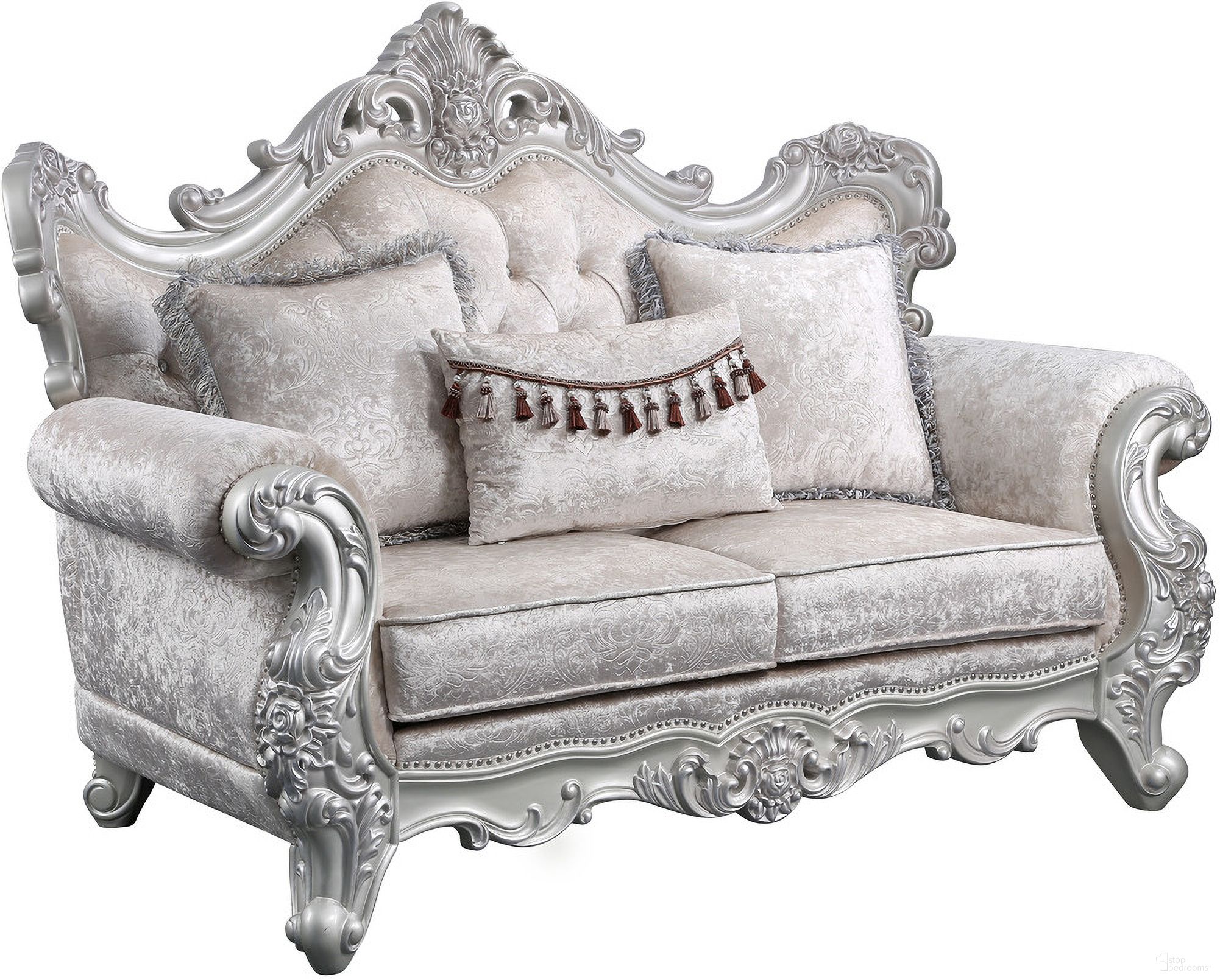 Melrose Loveseat In Silver