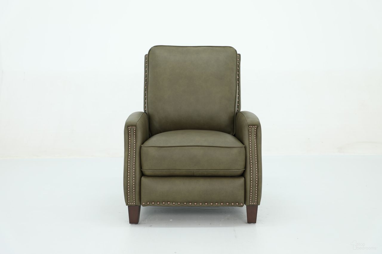 Melrose Push Thru The Arms Recliner In Olive