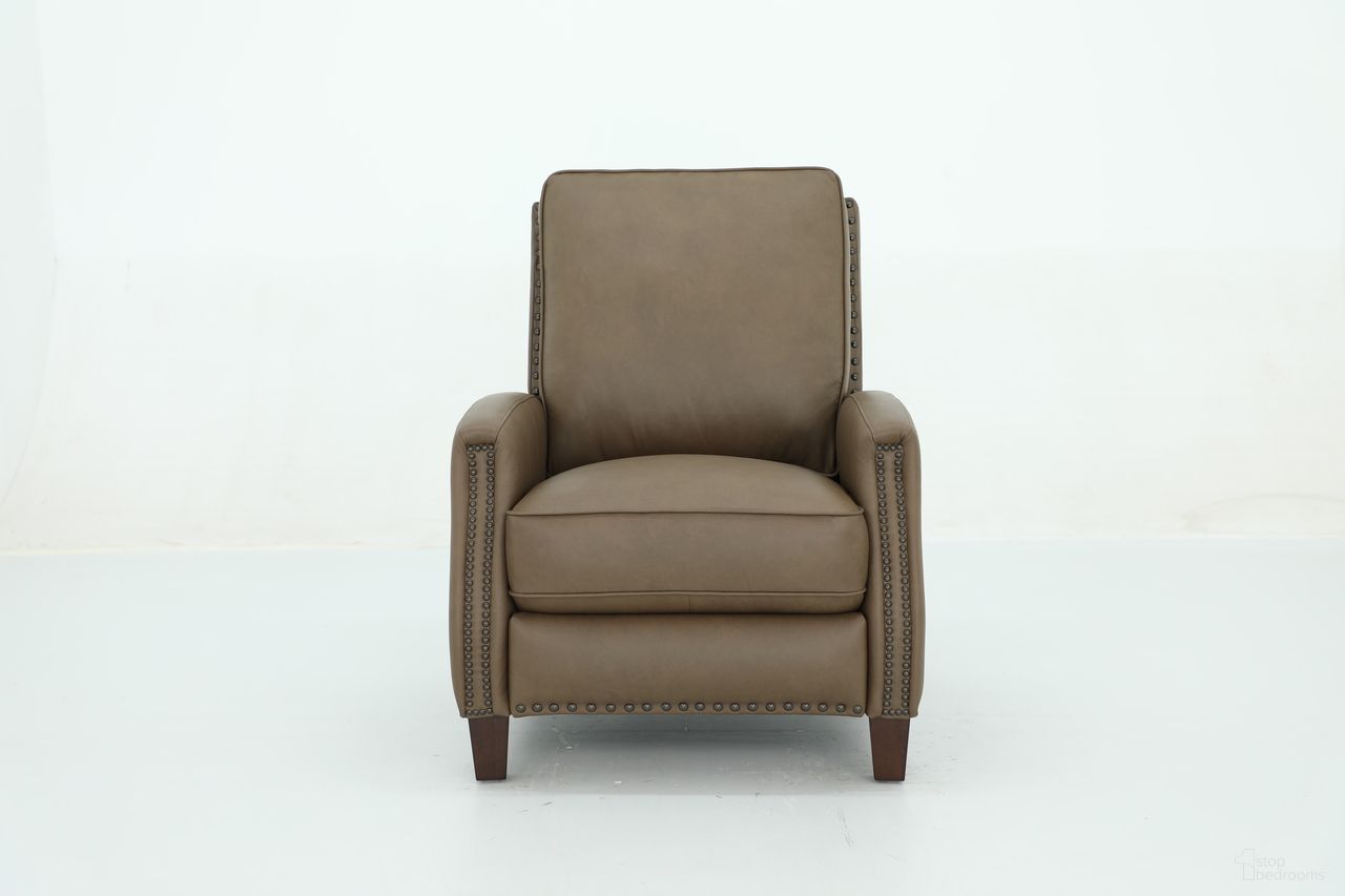 Melrose Push Thru The Arms Recliner In Taupe