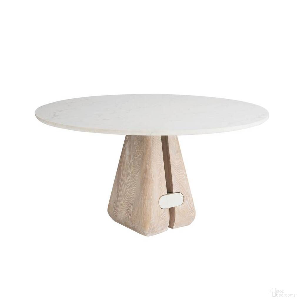 The appearance of Melt Large Dining Table In White Marble designed by Arteriors in the industrial interior design. This white marble piece of furniture  was selected by 1StopBedrooms from Melt Collection to add a touch of cosiness and style into your home. Sku: GAFDI02. Table Base Style: Pedestal. Table Top Shape: Round. Material: Marble. Size: 55".