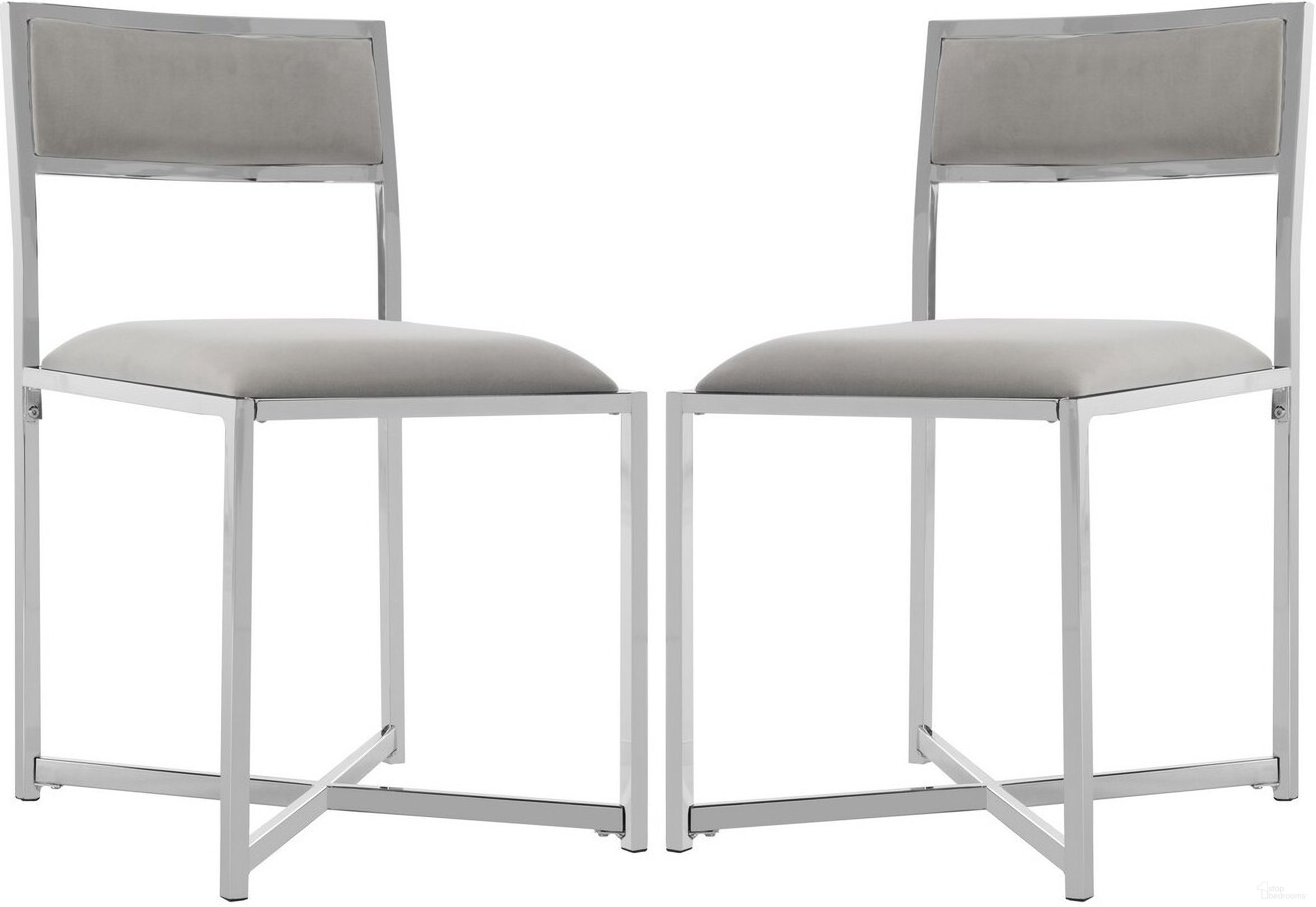 Menken Grey/Chrome Chrome Side Chair Set of 2
