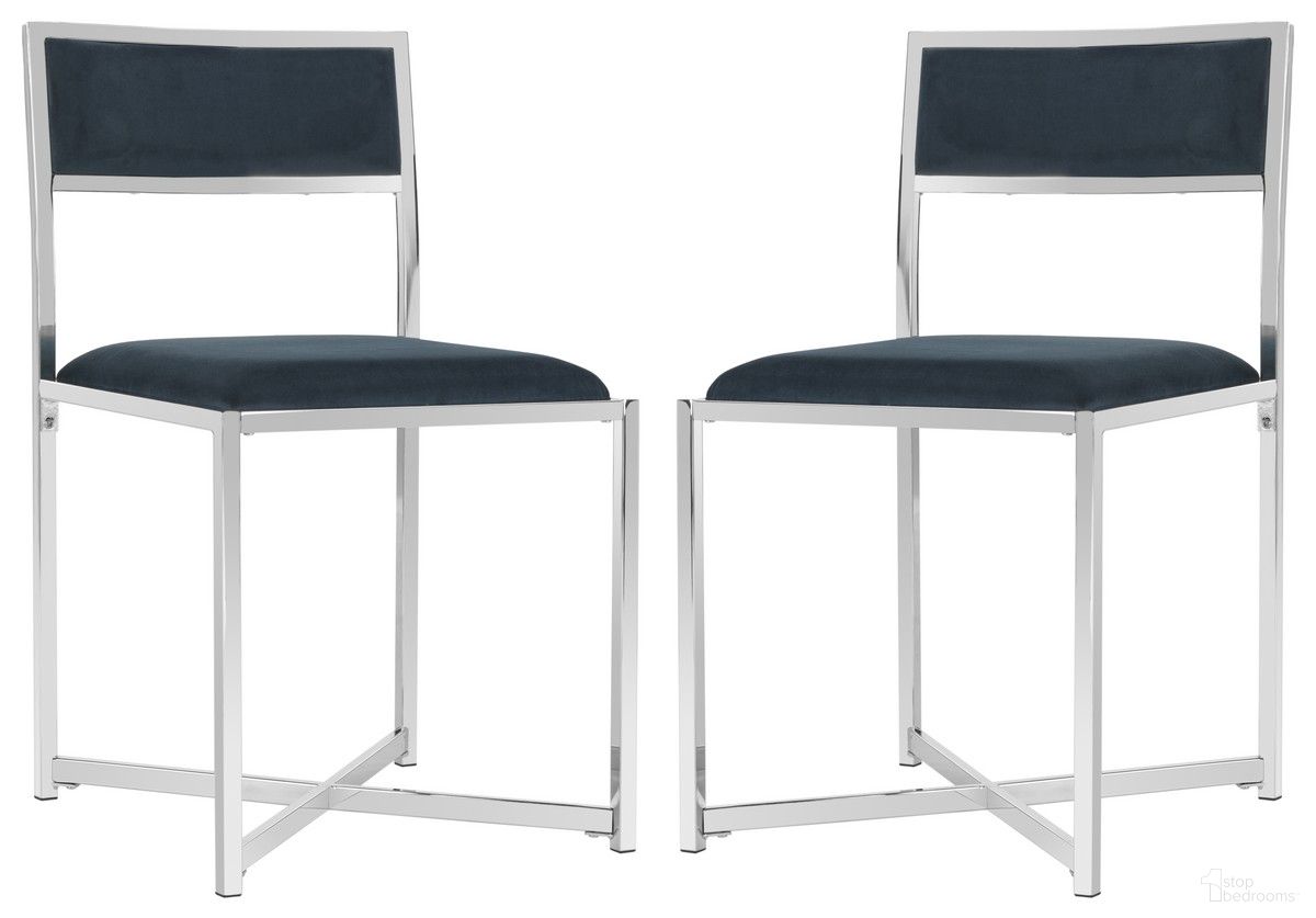 The appearance of Menken Navy/Chrome Chrome Side Chair Set of 2 designed by Safavieh in the modern / contemporary interior design. This navy piece of furniture was selected by 1StopBedrooms from Menken Collection to add a touch of cosiness and style into your home. Sku: FOX6301C-SET2. Material: Iron. Chair Type: Side Chair.