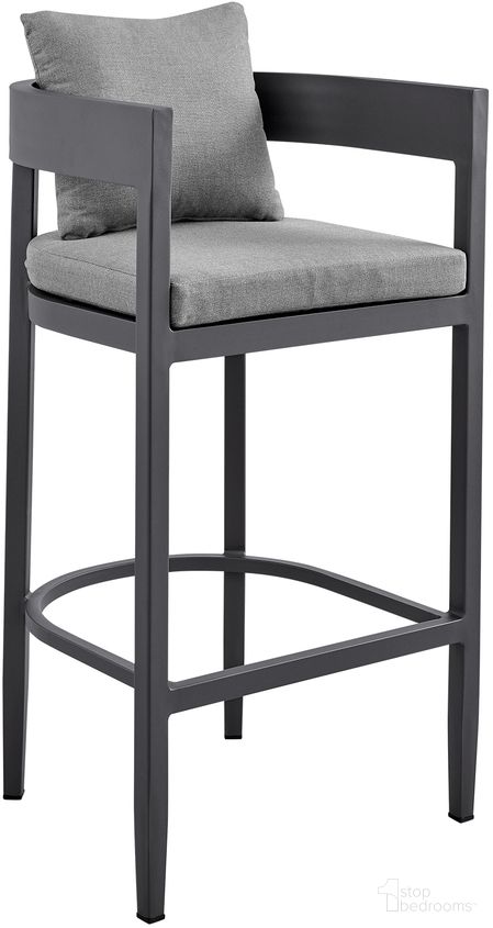 Menorca Outdoor Patio Bar Stool In Dark Gray
