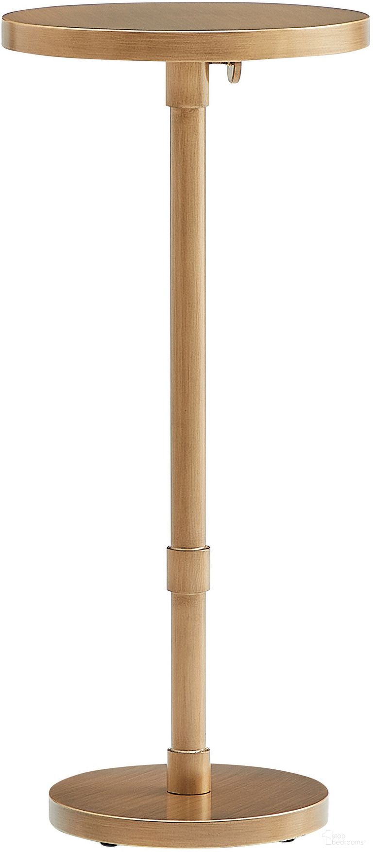 Meraux Adjustable Height Accent Table In Antique Brass