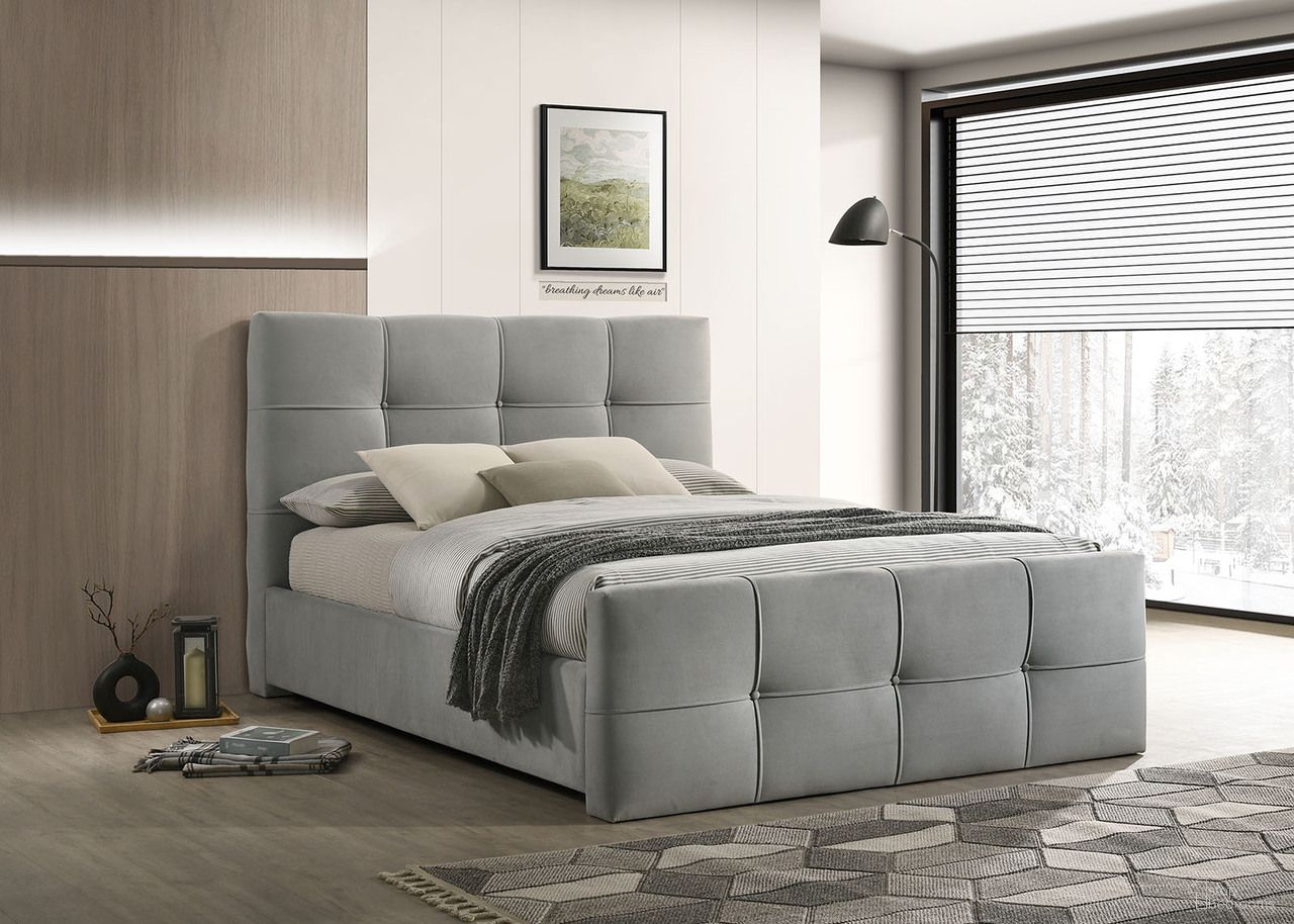 Merced Eastern king Bed In Light Gray