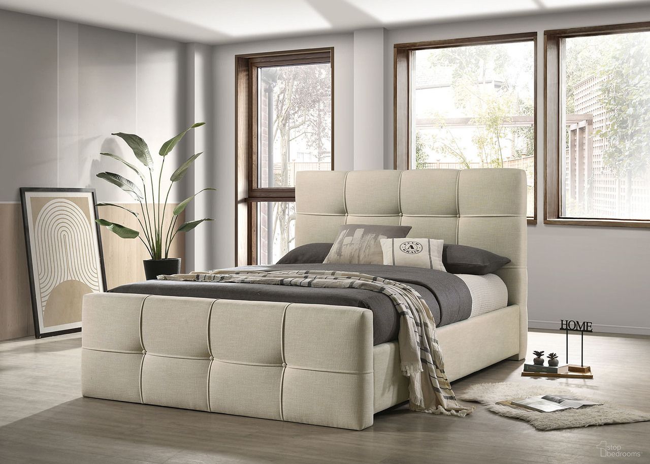Merced Queen Bed In Beige
