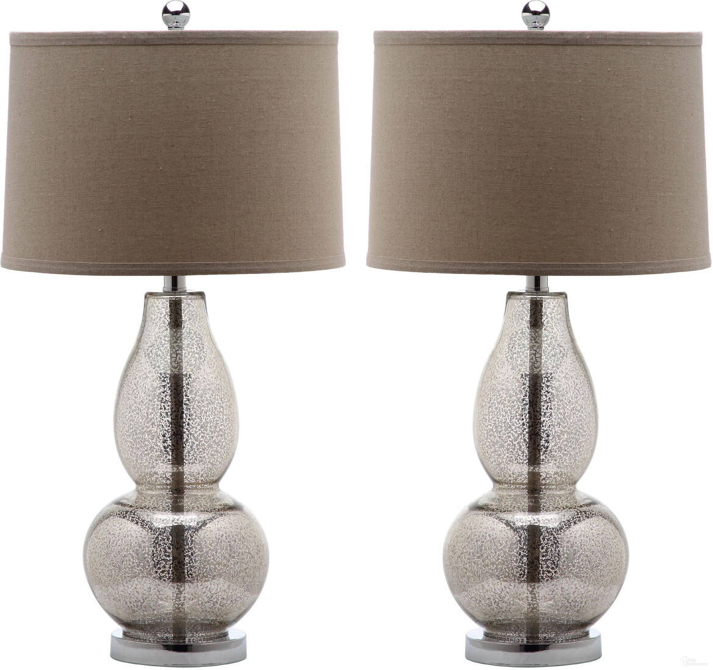 Mercurio Ivory and Silver 28.5 Inch Double Gourd Lamp Set of 2