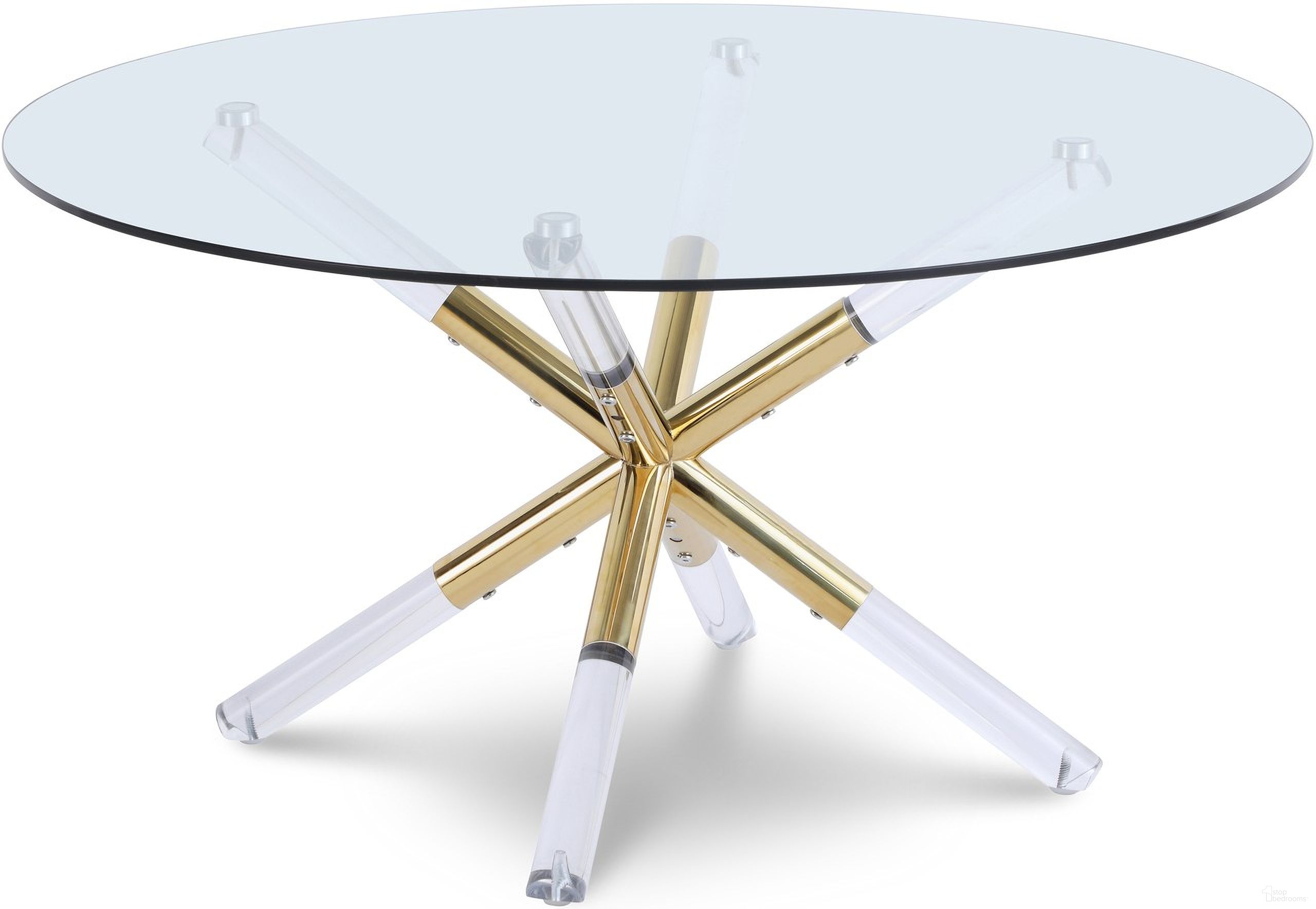 The appearance of Mercury Coffee Table In Acrylic and Gold designed by Meridian in the modern / contemporary interior design. This gold piece of furniture was selected by 1StopBedrooms from Mercury Collection to add a touch of cosiness and style into your home. Sku: 284-C Box 1/2 (Glass Top);284-C Box 2/2 (Base). Material: Metal.