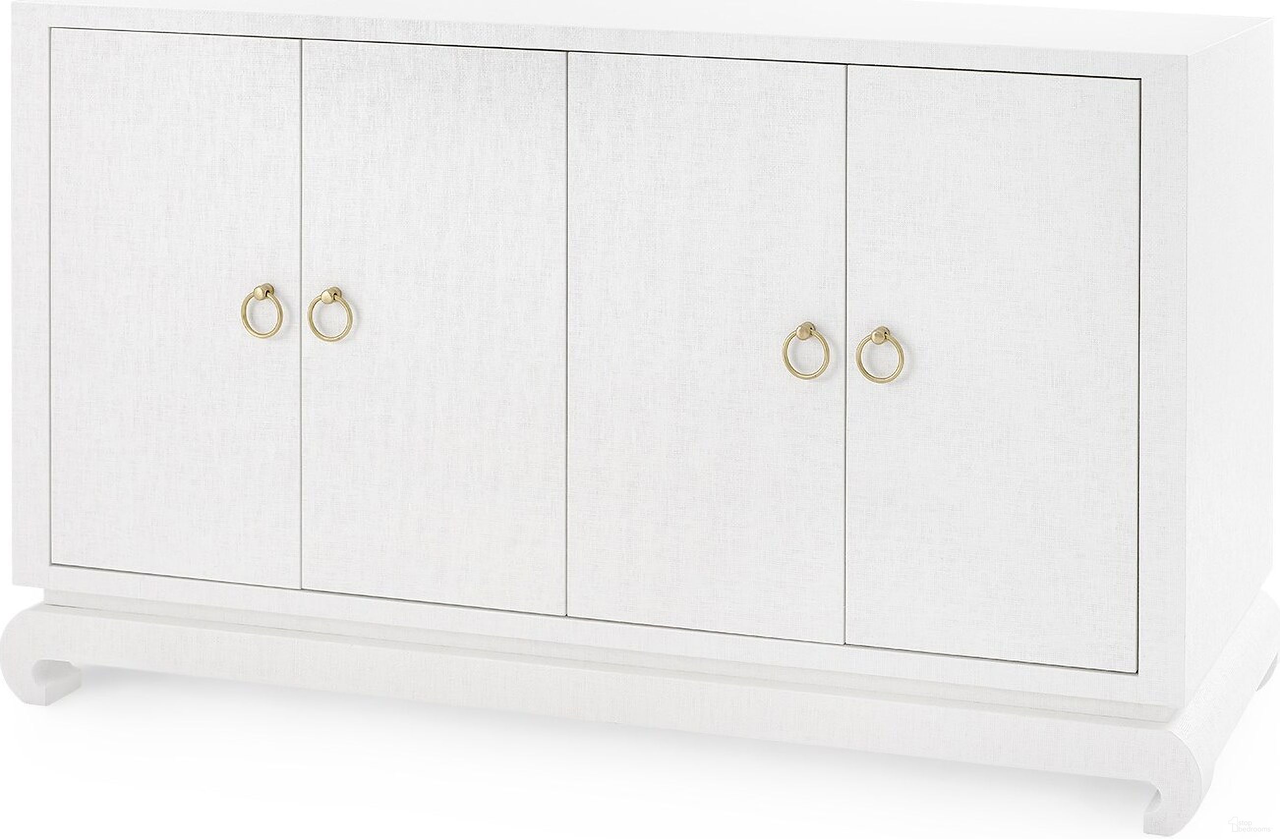 The appearance of Meredith 4-Door Cabinet In Chiffon White designed by Villa & House in the transitional interior design. This white piece of furniture was selected by 1StopBedrooms from Meredith Collection to add a touch of cosiness and style into your home. Sku: MRD-450-59.