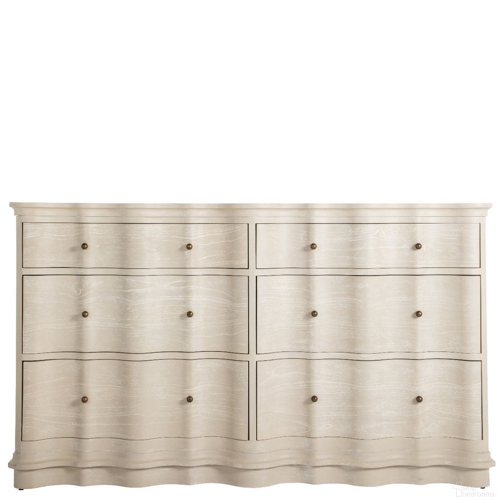 The appearance of Meredith Dresser In Textured Cerused White and Stained Brass designed by Gabby in the transitional interior design. This textured cerused white/stained brass piece of furniture was selected by 1StopBedrooms from Meredith Collection to add a touch of cosiness and style into your home. Sku: SCH-170245. Material: Brass.
